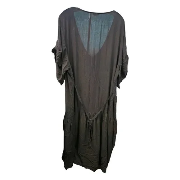 Avenue Black Maxi Dress Womens Size 4X Plus Size Short Sleeve - Picture 7 of 10